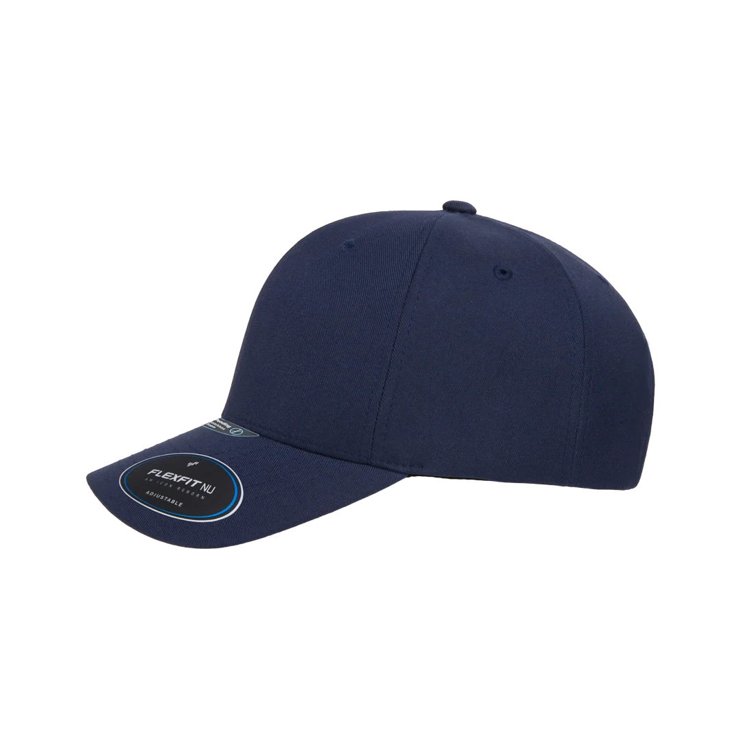 Flexfit NU Adjustable Cap, 6-Panel, Mid Profile, Structured, Black