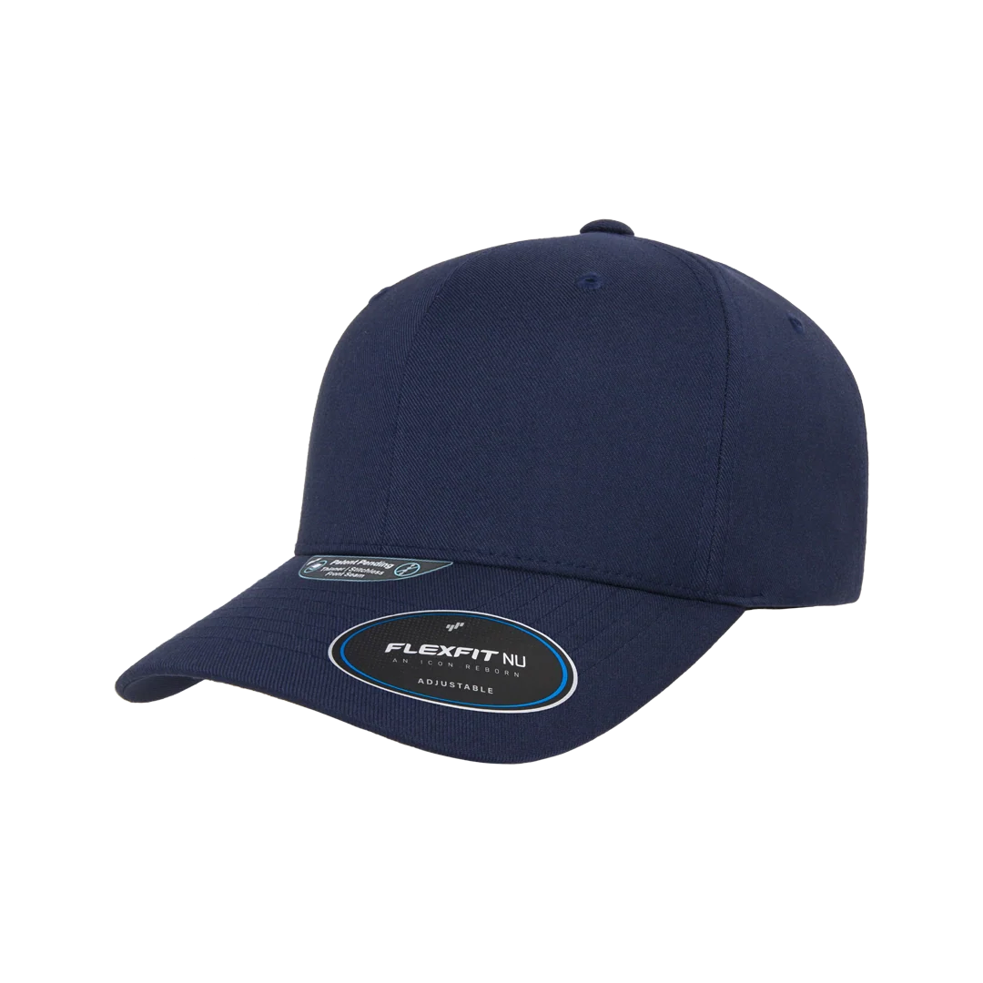 Flexfit NU Adjustable Cap, 6-Panel, Mid Profile, Structured, Black