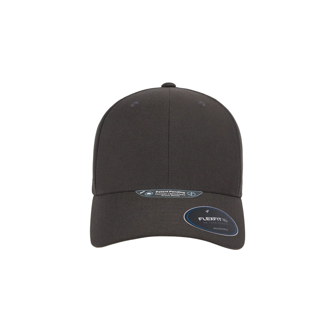 Flexfit NU Adjustable Cap, 6-Panel, Mid Profile, Structured, Black