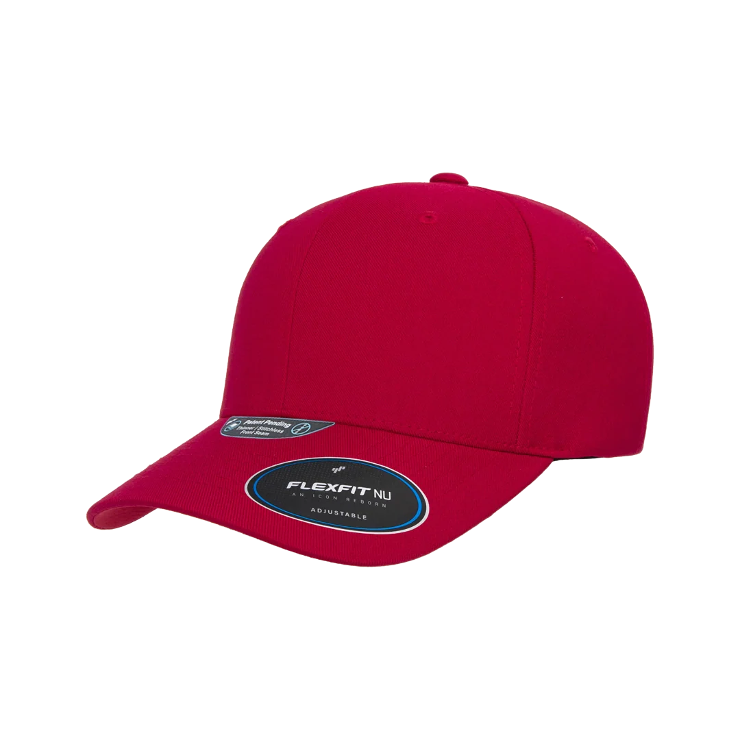 Flexfit NU Adjustable Cap, 6-Panel, Mid Profile, Structured, Black