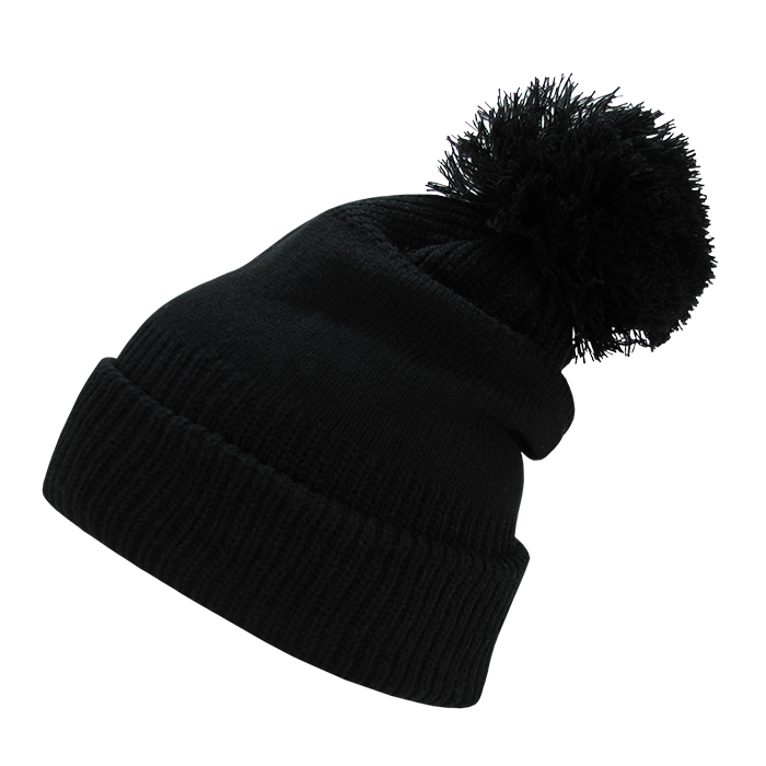DECKY 689 Giant Pom Beanie | Black
