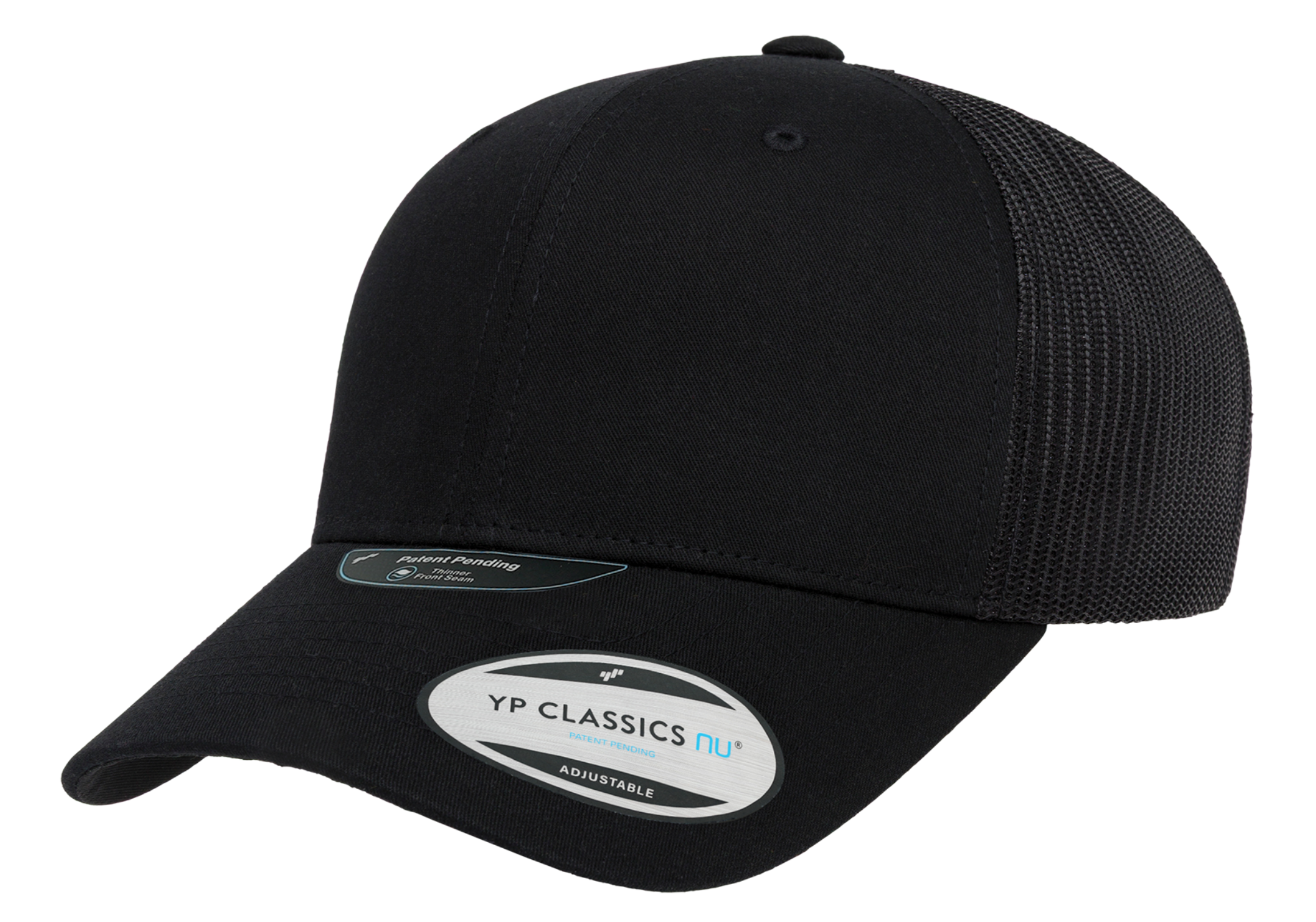 Flexfit NU 6606 Trucker Cap, ActiveGuard, Permacurv, Black | 6606NU-BK-ONE