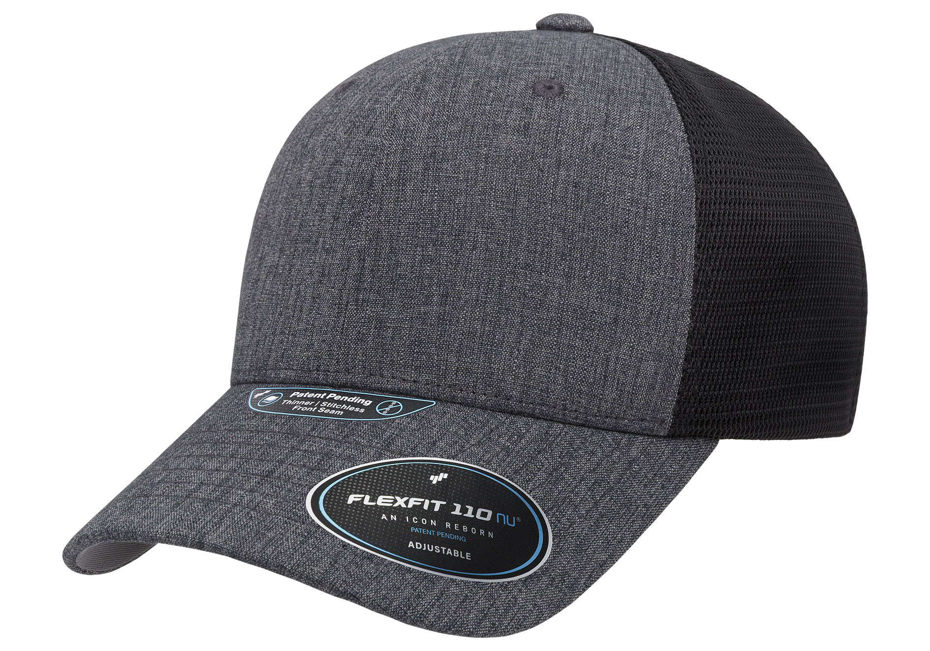 Flexfit 110 NU 2-Tone Mesh Cap, Charcoal/Black | 110MTNU-CHBK-ONE