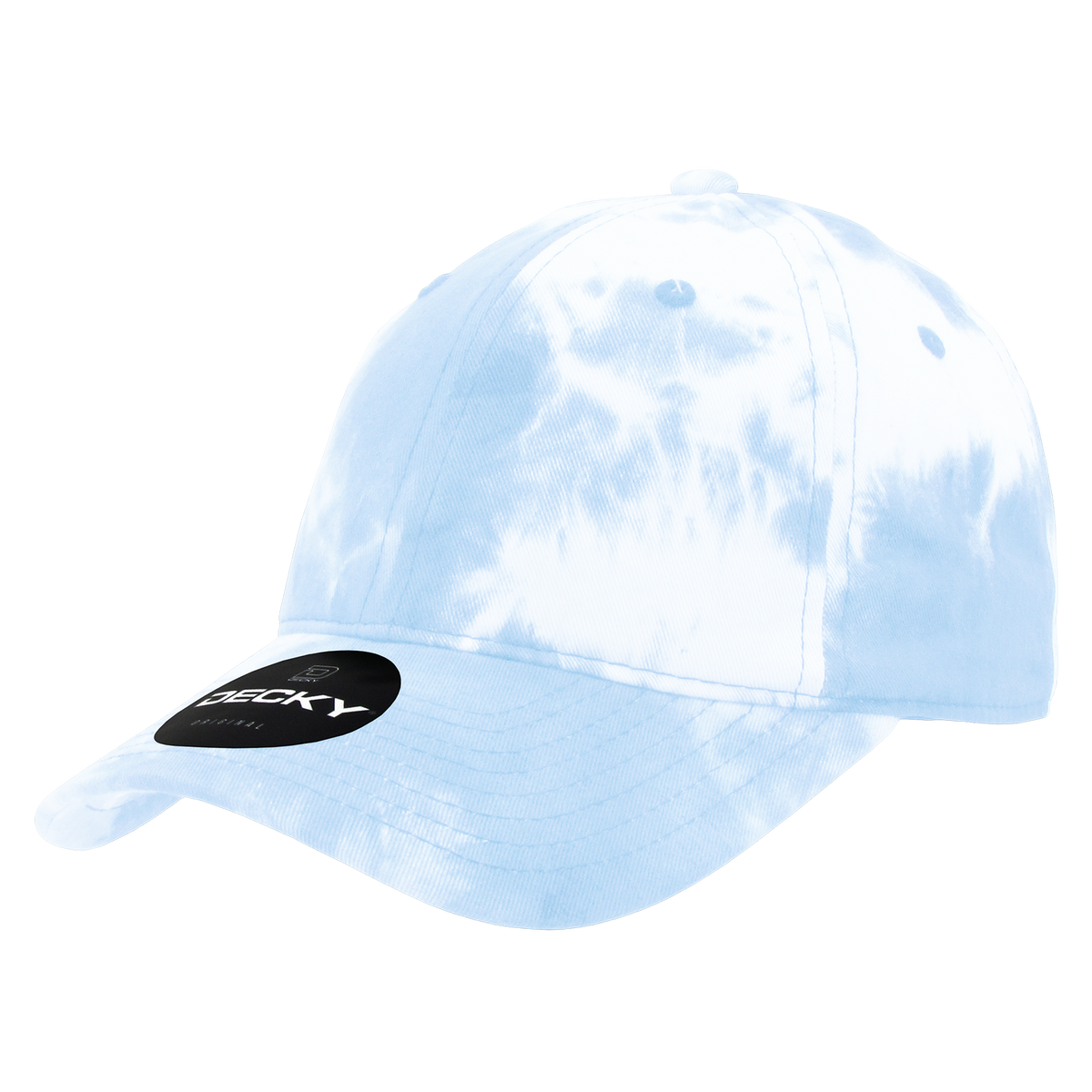DECKY 7205 6-Panel Low Profile Relaxed Tie Dye Dad Hat, Blue