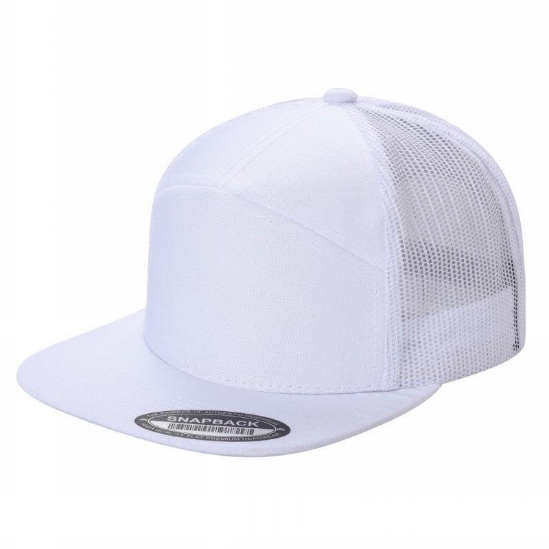 WAYCAP 7FTM 7 Panel Flat Bill Trucker Cap Mesh Back