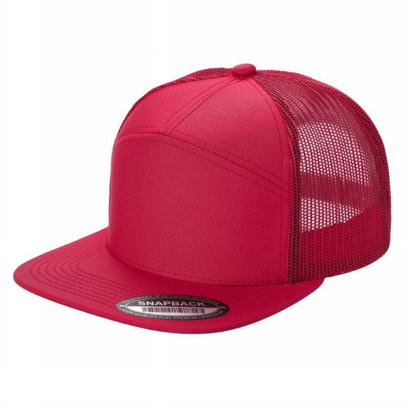 WAYCAP 7FTM 7 Panel Flat Bill Trucker Cap Mesh Back
