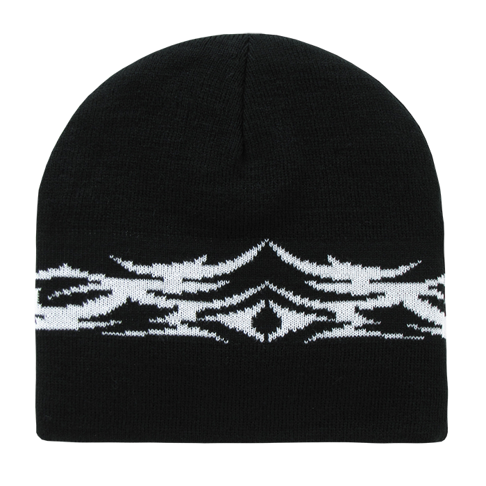 Decky Tribal Beanie, Black/White | 8012
