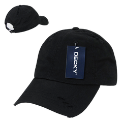 DECKY 959 6-Panel Low Profile Relaxed Vintage Dad Hat, Black | 959-BLACK