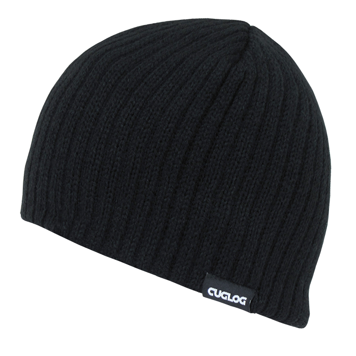 DECKY Elbruz Cable Knit Beanie, Double Lined Acrylic, Black | K008