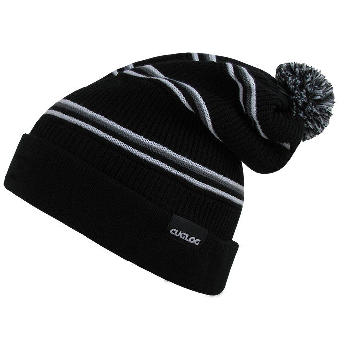 DECKY Kinabalu Beanie with Pom Pom, Striped Pattern | K020