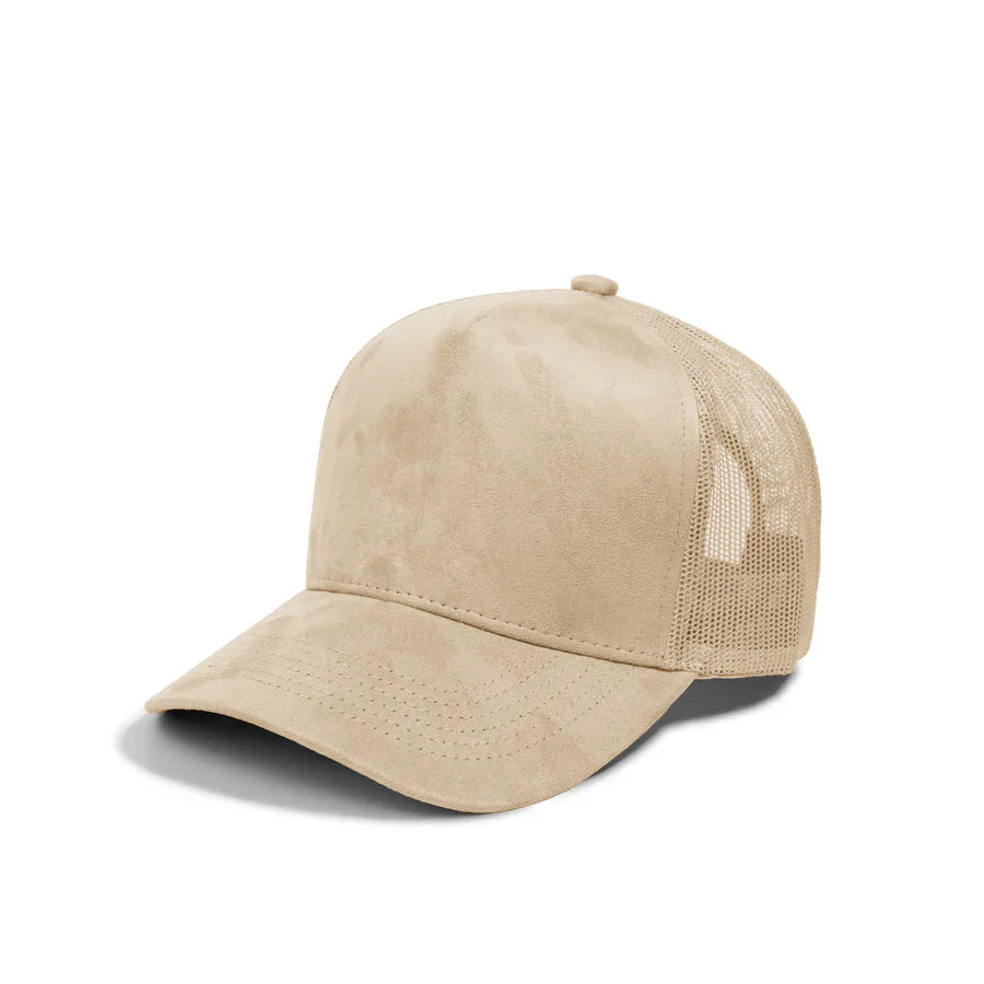 Basic Caps - Plain 5Panel Suede Curve Mesh 5005