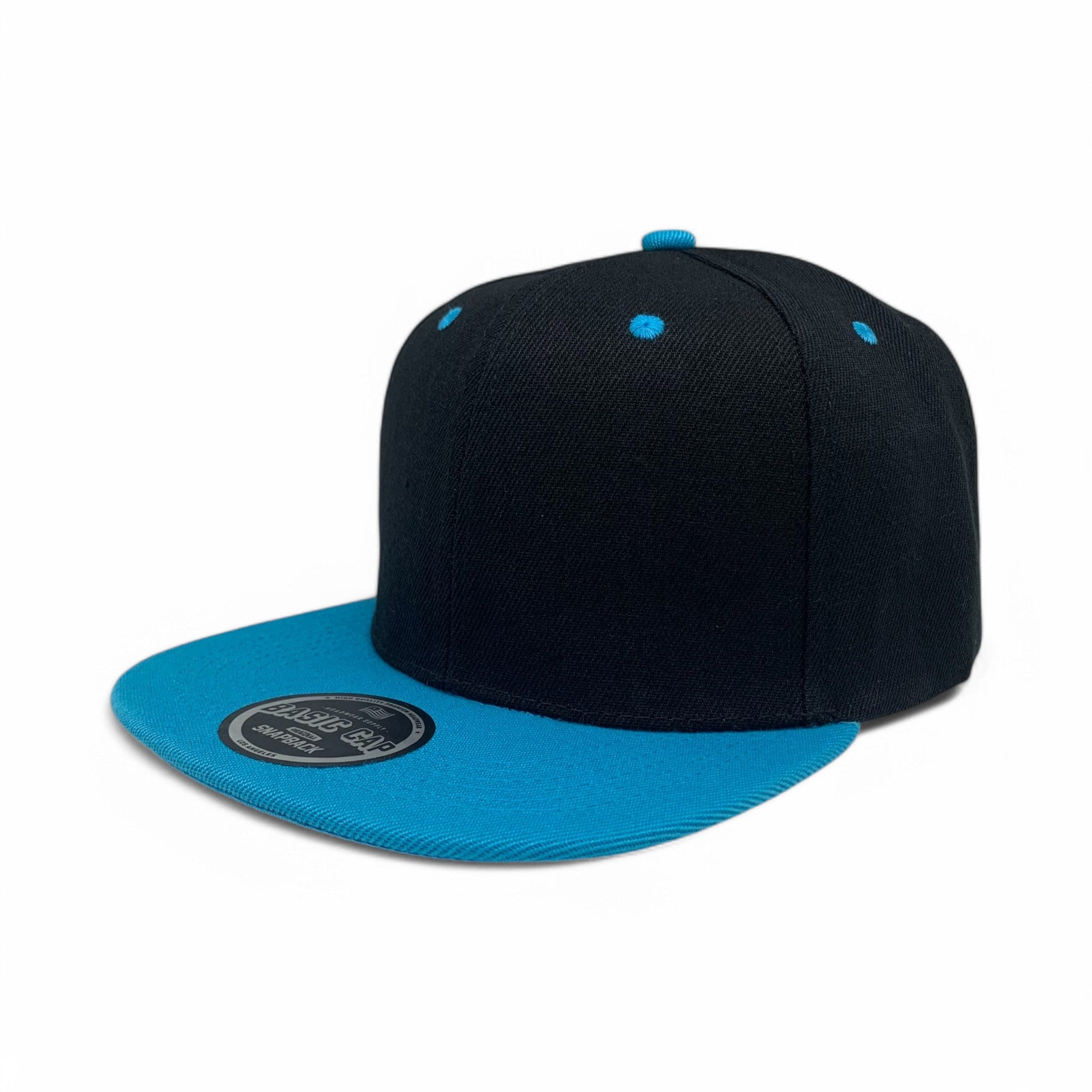 Basic Cap Plain Poly Snapback Hat 8002