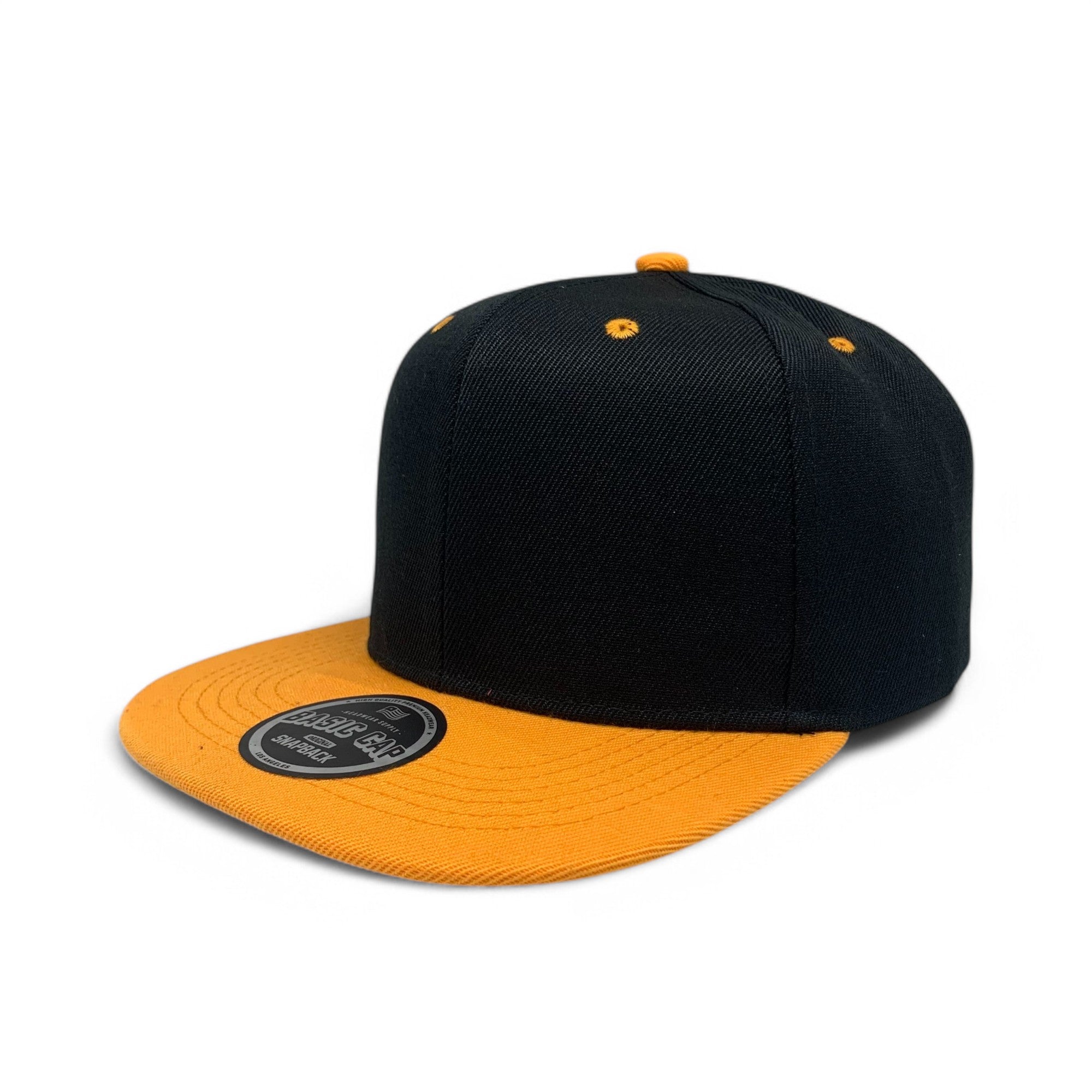 Basic Cap Plain Poly Snapback Hat 8002
