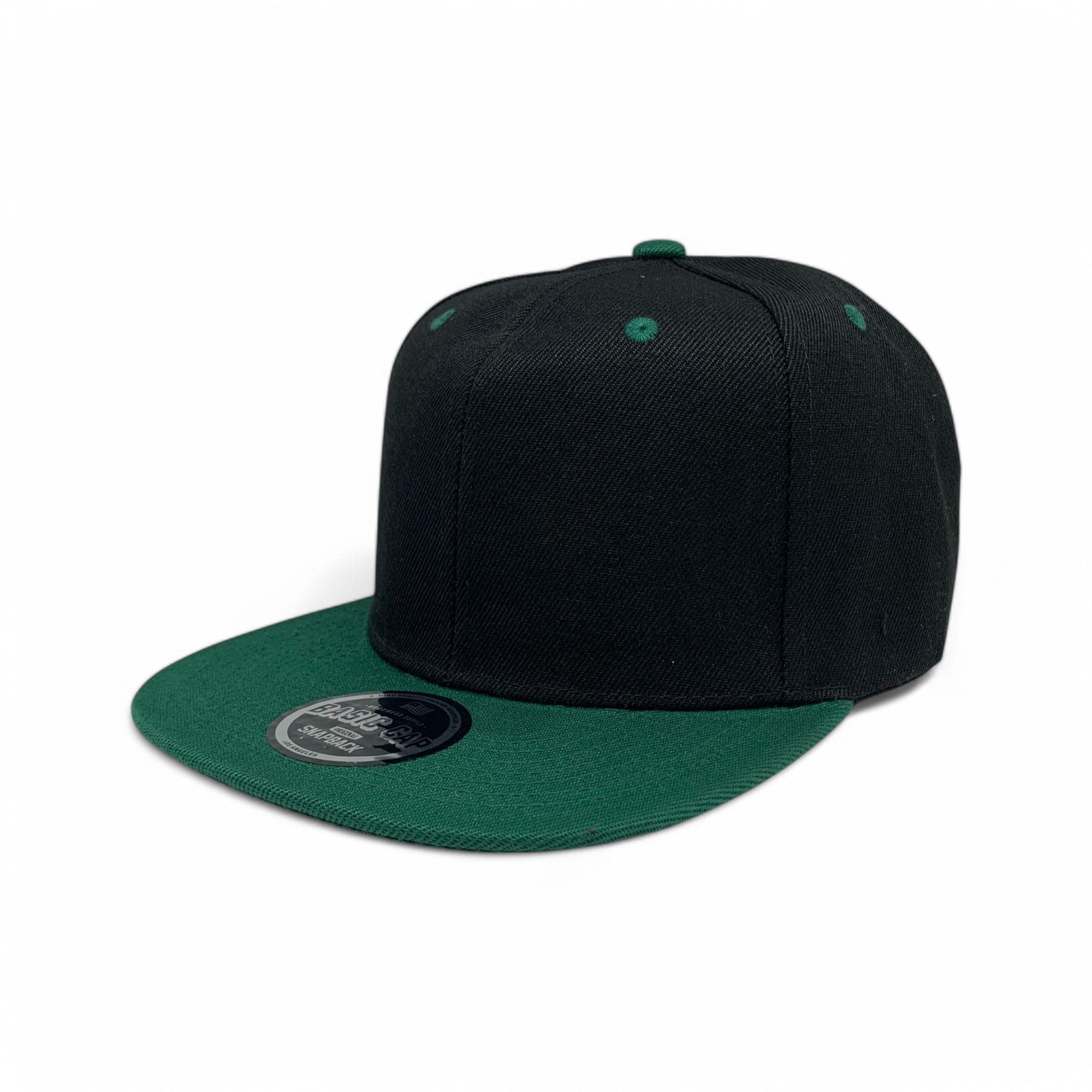 Basic Cap Plain Poly Snapback Hat 8002