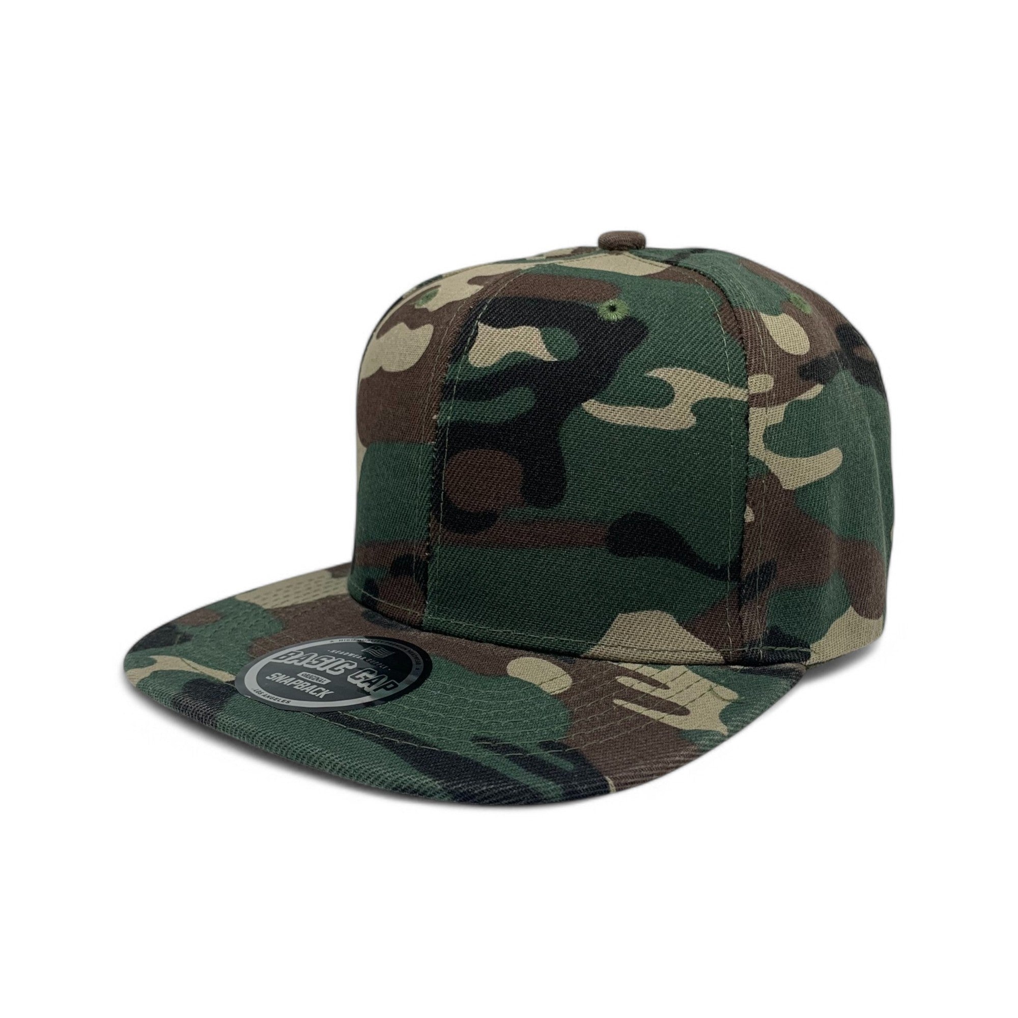 Basic Cap Plain Poly Snapback Hat 8002