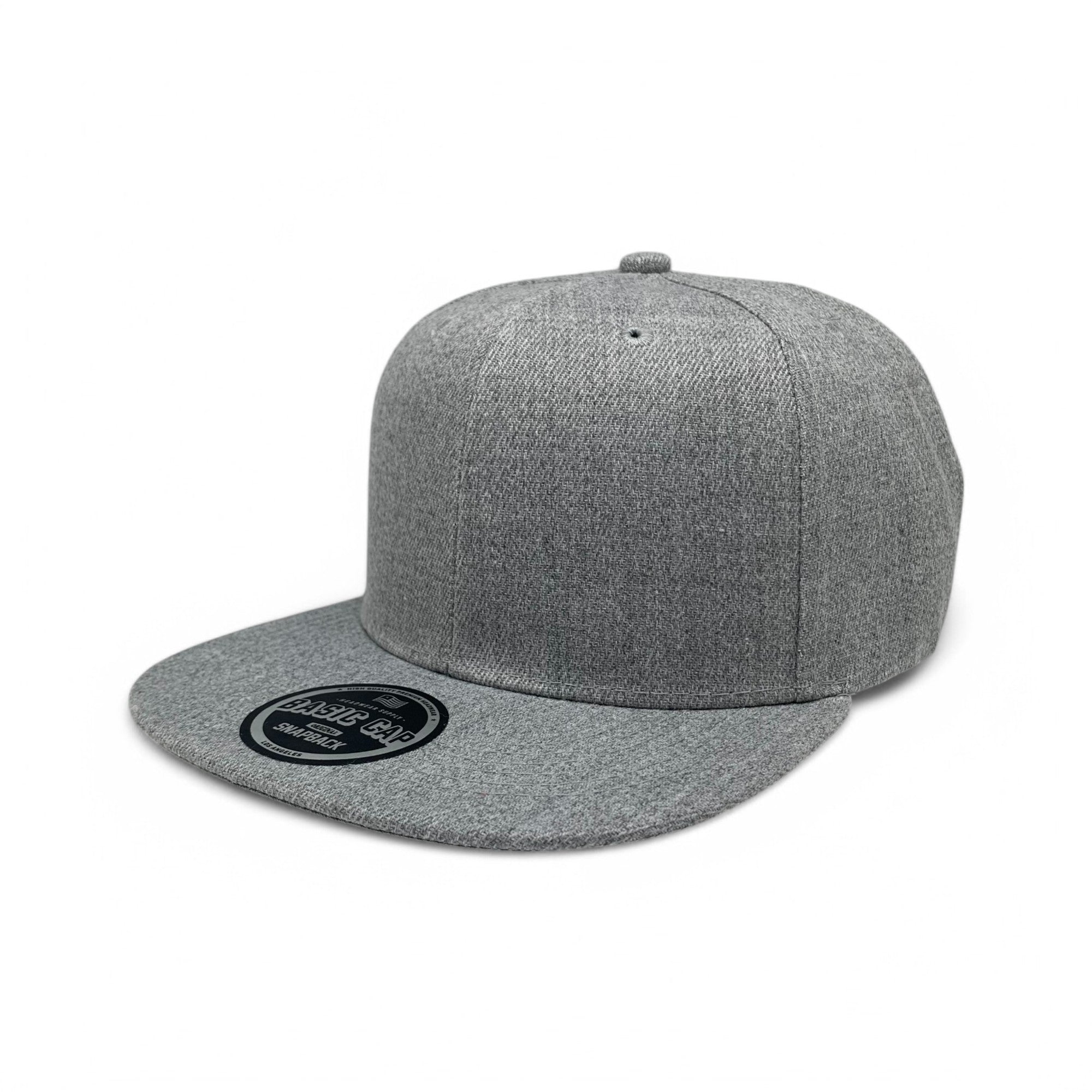 Basic Cap Plain Poly Snapback Hat 8002