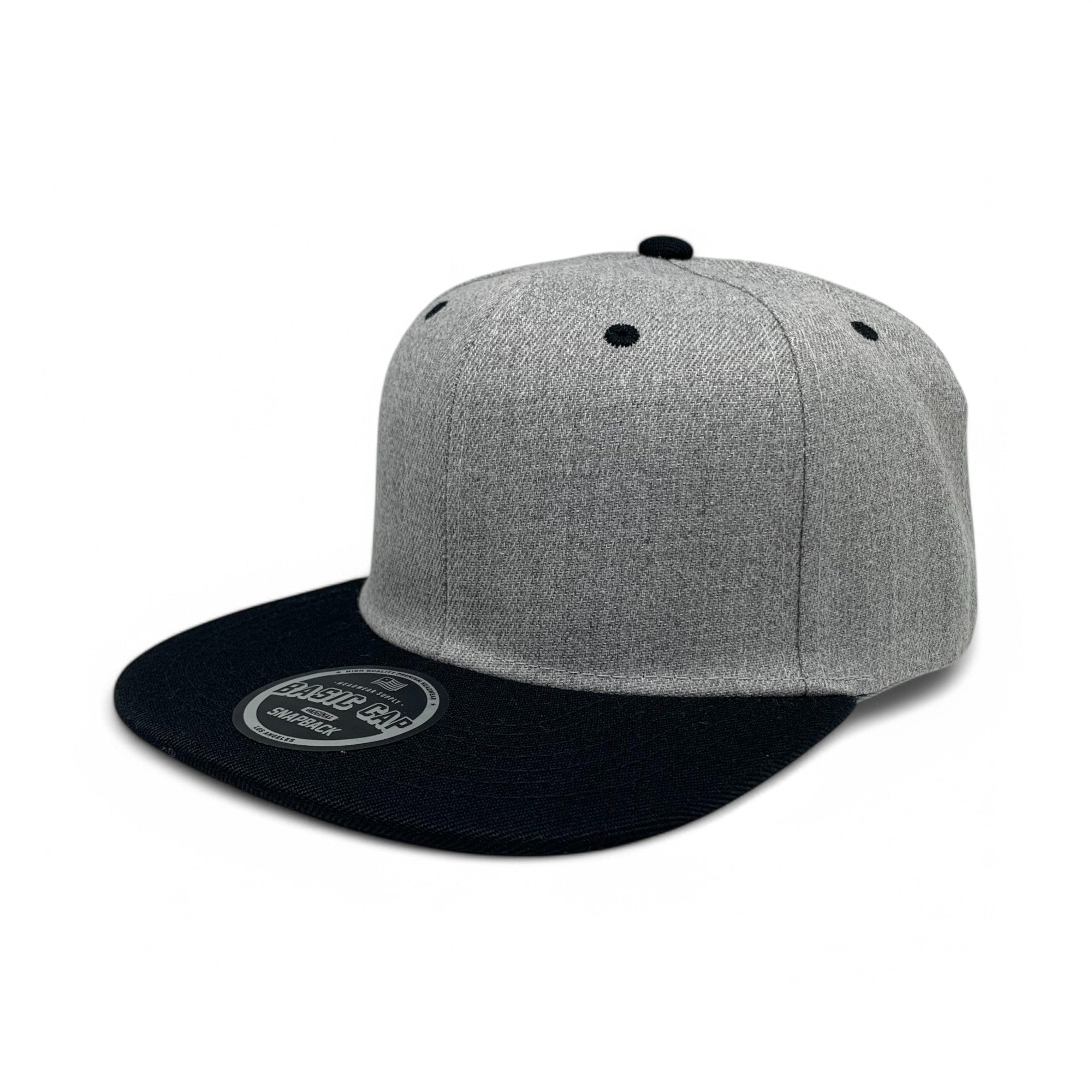 Basic Cap Plain Poly Snapback Hat 8002
