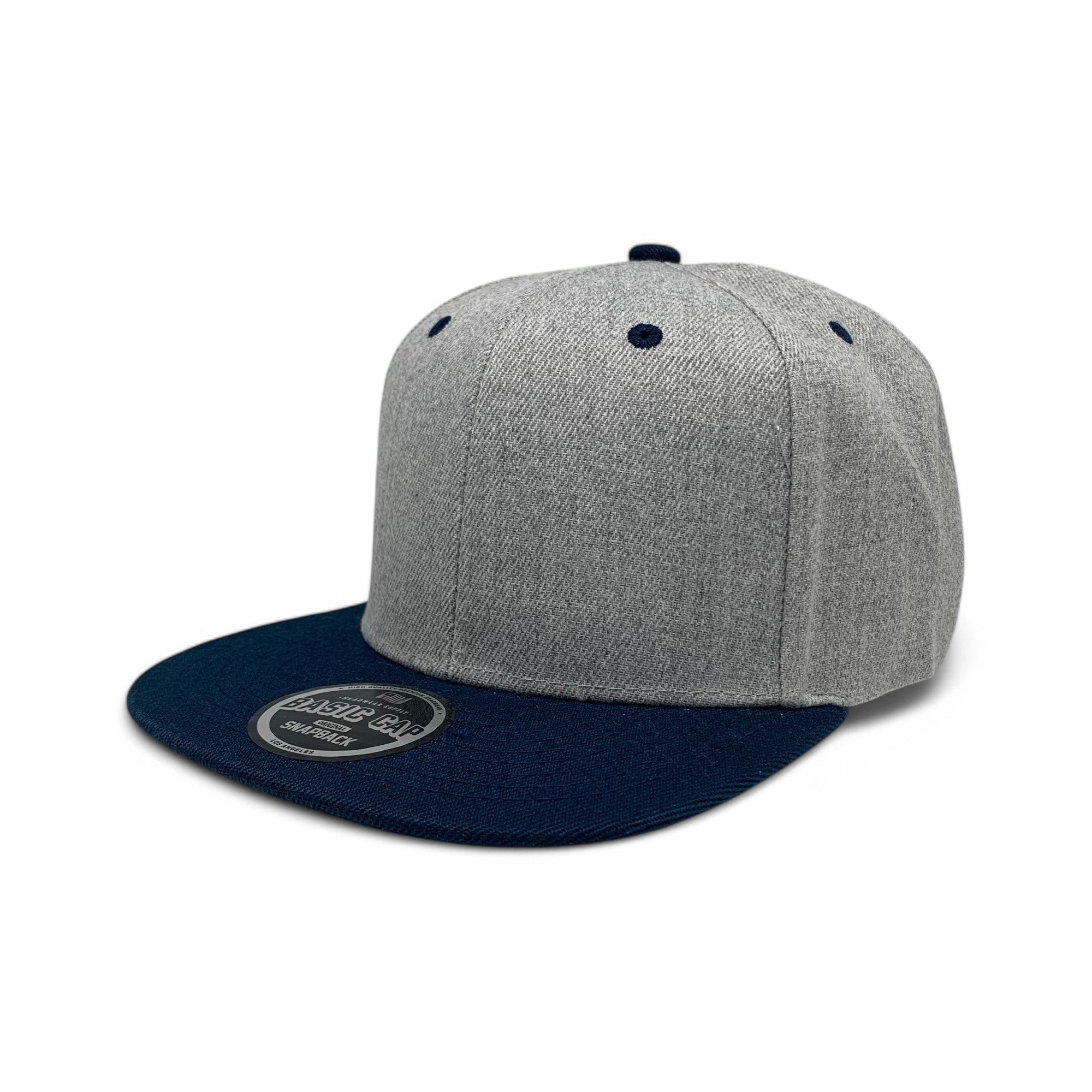 Basic Cap Plain Poly Snapback Hat 8002