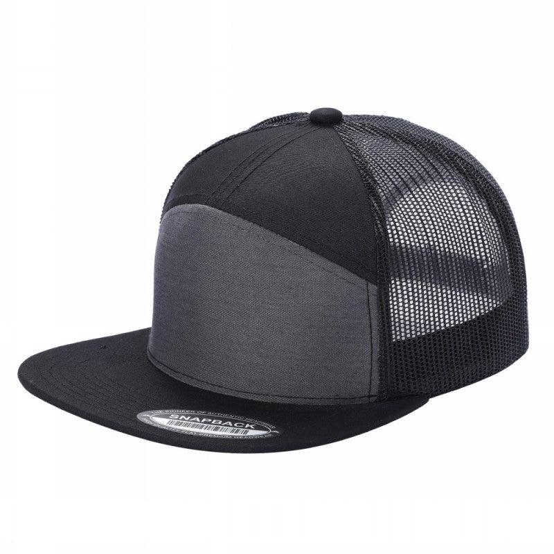 WAYCAP 7FTM 7 Panel Flat Bill Trucker Cap Mesh Back