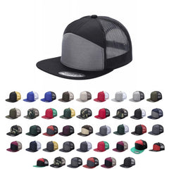 WAYCAP 7FTM 7 Panel Flat Bill Trucker Cap Mesh Back