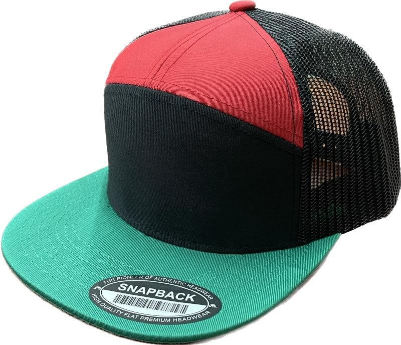 WAYCAP 7FTM 7 Panel Flat Bill Trucker Cap Mesh Back
