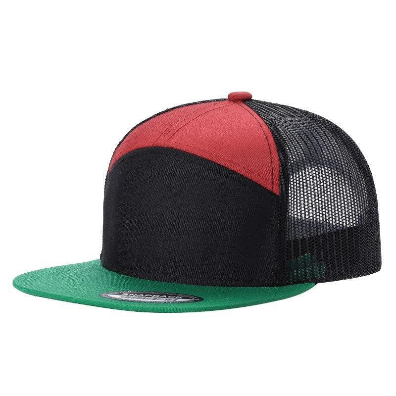 WAYCAP 7FTM 7 Panel Flat Bill Trucker Cap Mesh Back