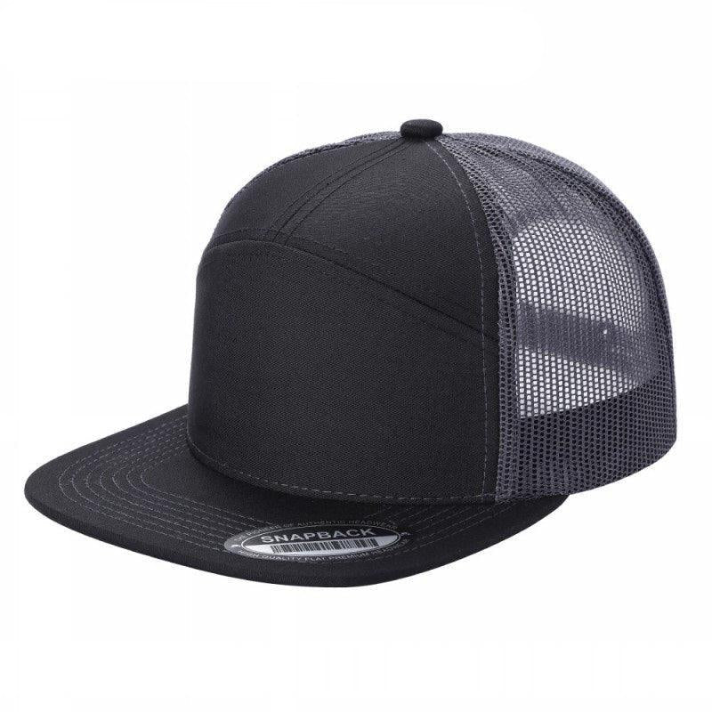 WAYCAP 7FTM 7 Panel Flat Bill Trucker Cap Mesh Back