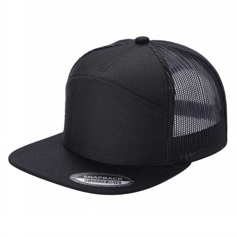 WAYCAP 7FTM 7 Panel Flat Bill Trucker Cap Mesh Back