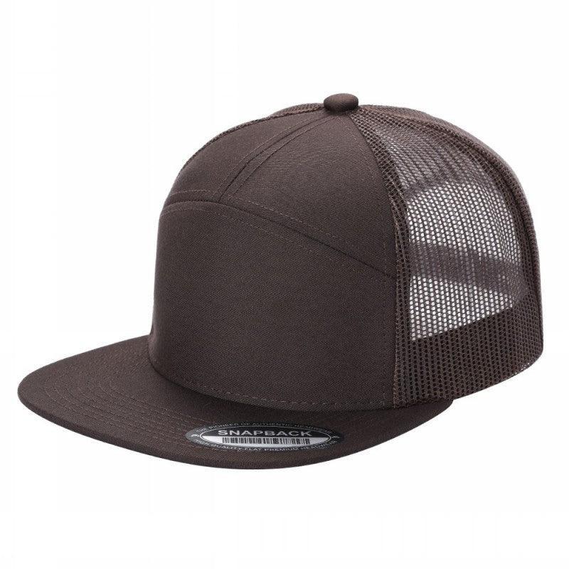WAYCAP 7FTM 7 Panel Flat Bill Trucker Cap Mesh Back
