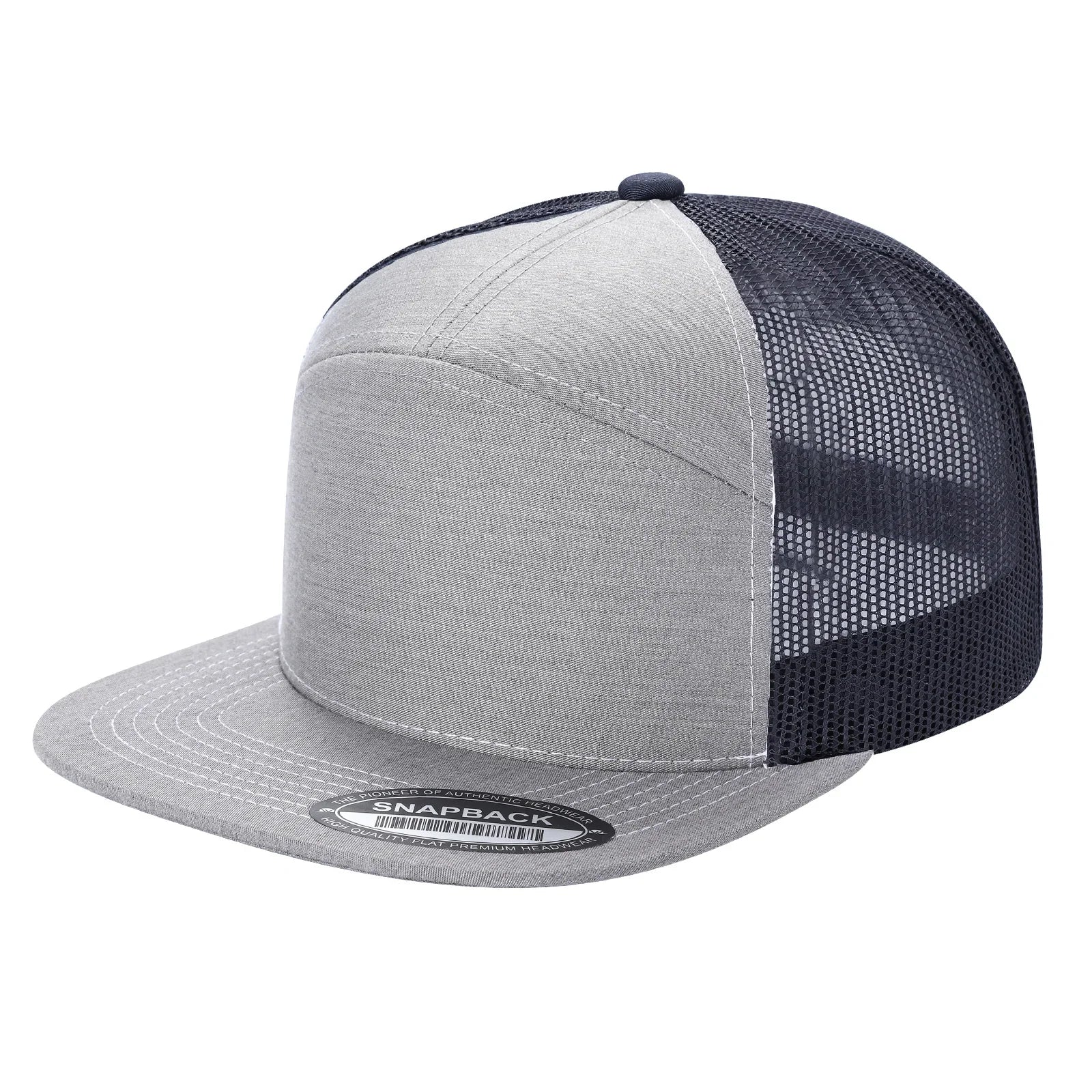 WAYCAP 7FTM 7 Panel Flat Bill Trucker Cap Mesh Back
