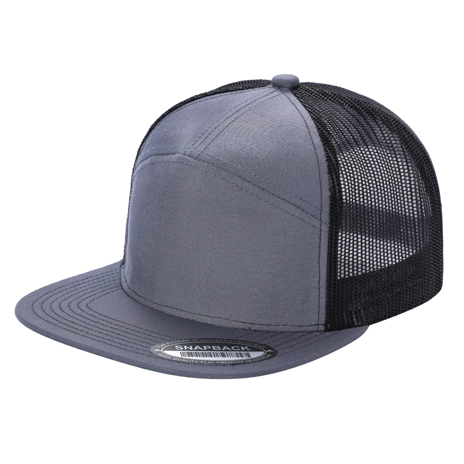 WAYCAP 7FTM 7 Panel Flat Bill Trucker Cap Mesh Back