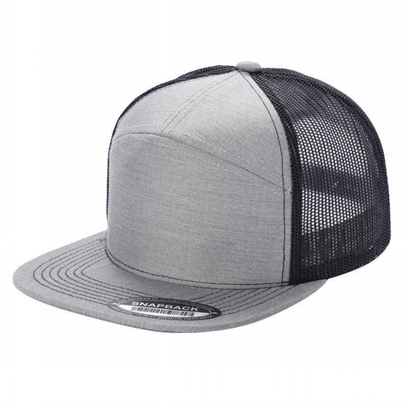 WAYCAP 7FTM 7 Panel Flat Bill Trucker Cap Mesh Back