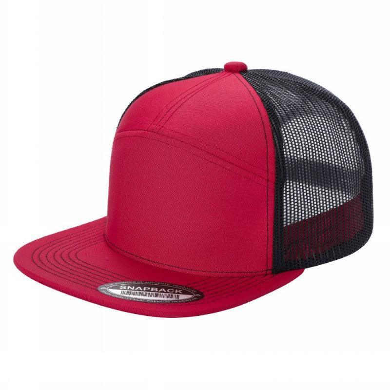 WAYCAP 7FTM 7 Panel Flat Bill Trucker Cap Mesh Back
