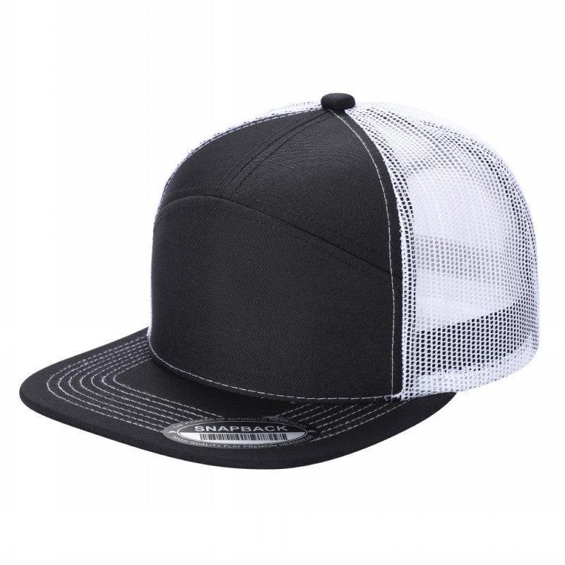 WAYCAP 7FTM 7 Panel Flat Bill Trucker Cap Mesh Back