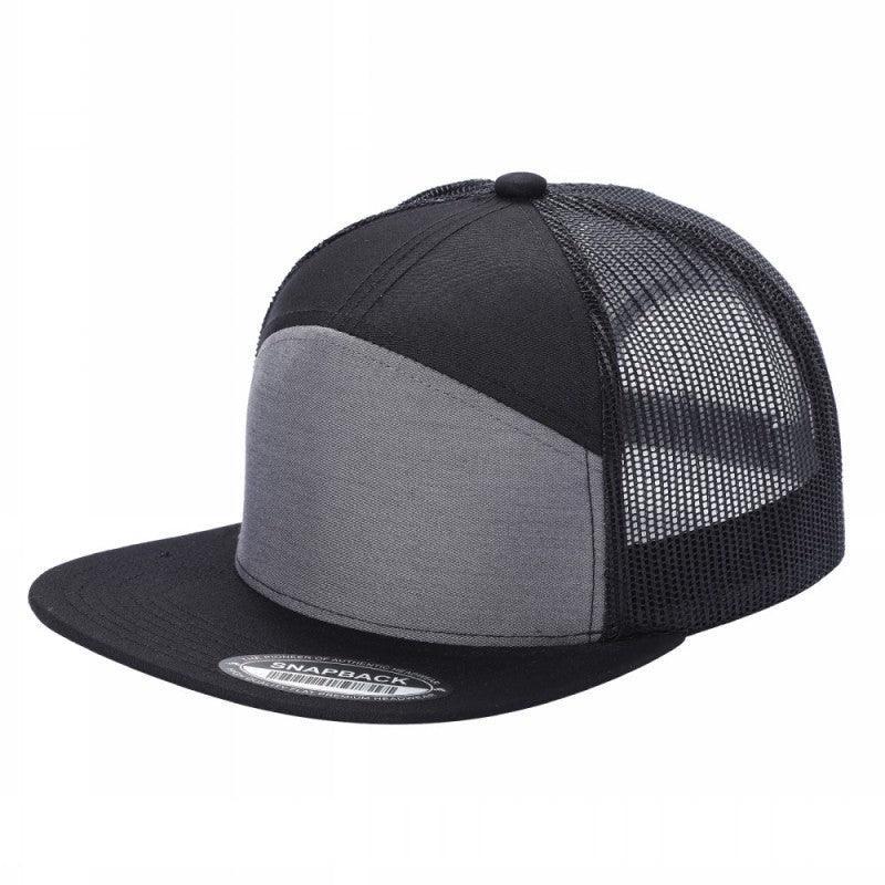 WAYCAP 7FTM 7 Panel Flat Bill Trucker Cap Mesh Back