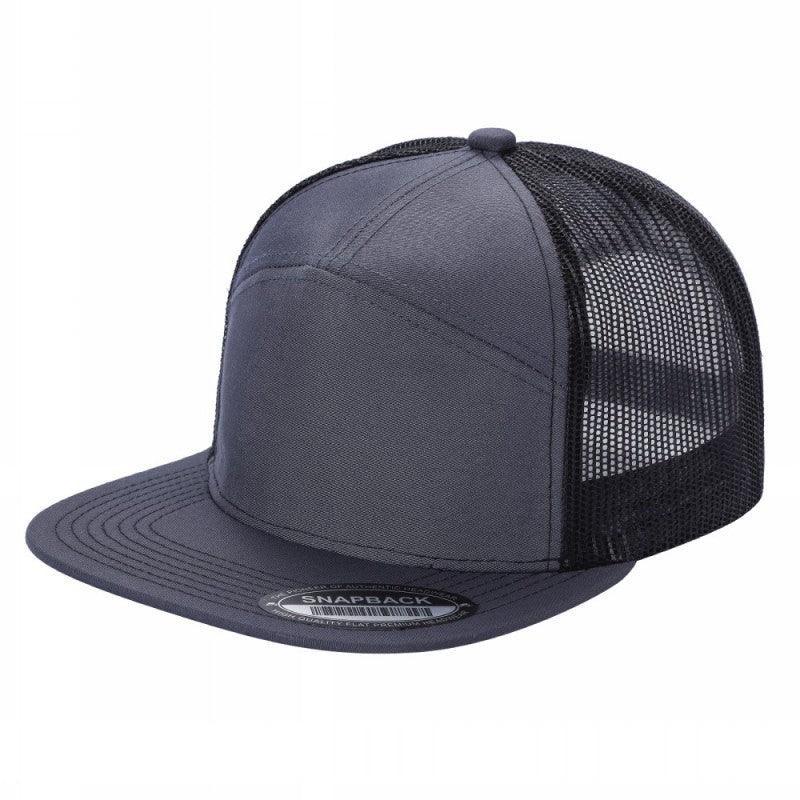 WAYCAP 7FTM 7 Panel Flat Bill Trucker Cap Mesh Back