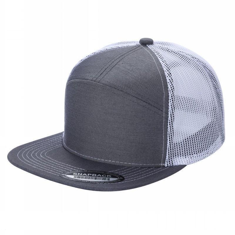 WAYCAP 7FTM 7 Panel Flat Bill Trucker Cap Mesh Back