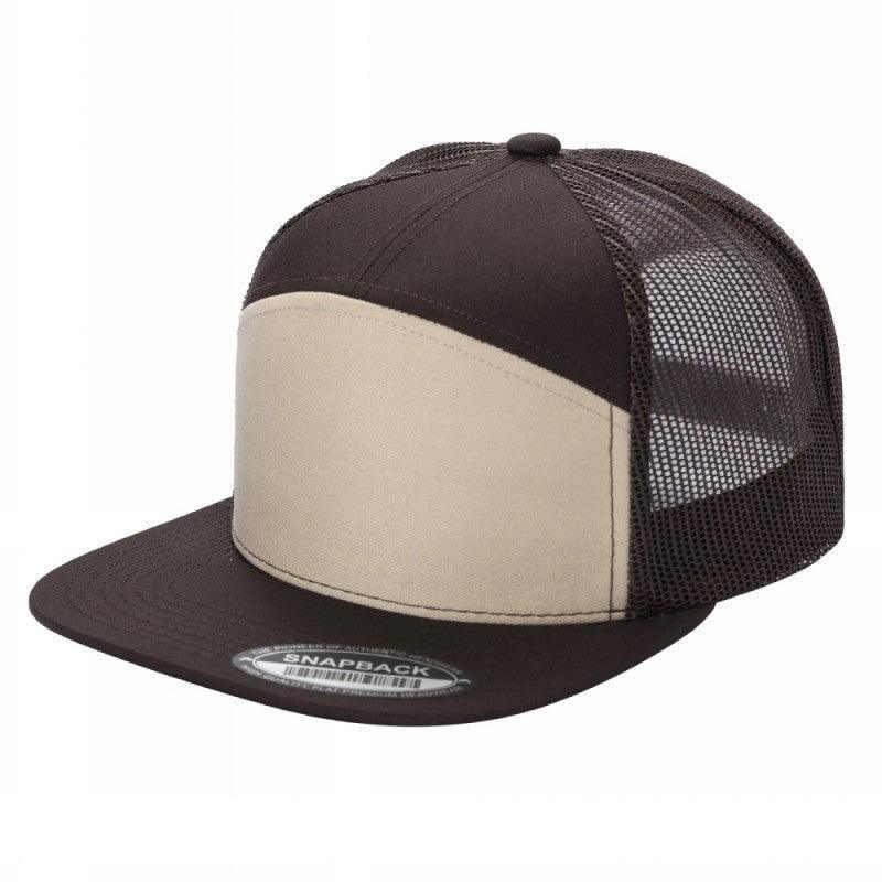 WAYCAP 7FTM 7 Panel Flat Bill Trucker Cap Mesh Back