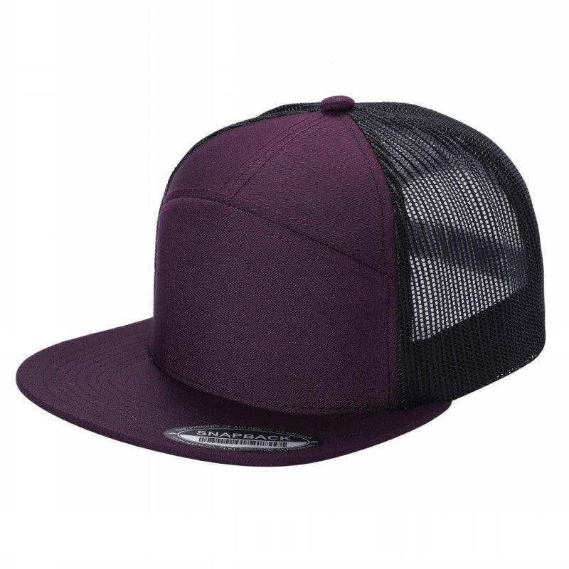WAYCAP 7FTM 7 Panel Flat Bill Trucker Cap Mesh Back