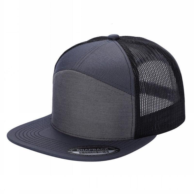 WAYCAP 7FTM 7 Panel Flat Bill Trucker Cap Mesh Back