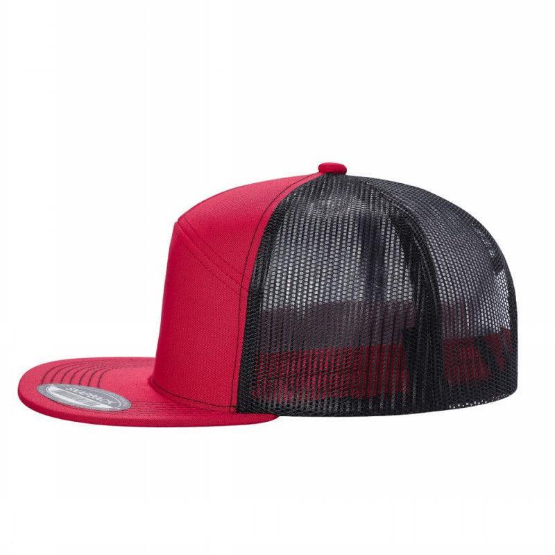 WAYCAP 7FTM 7 Panel Flat Bill Trucker Cap Mesh Back