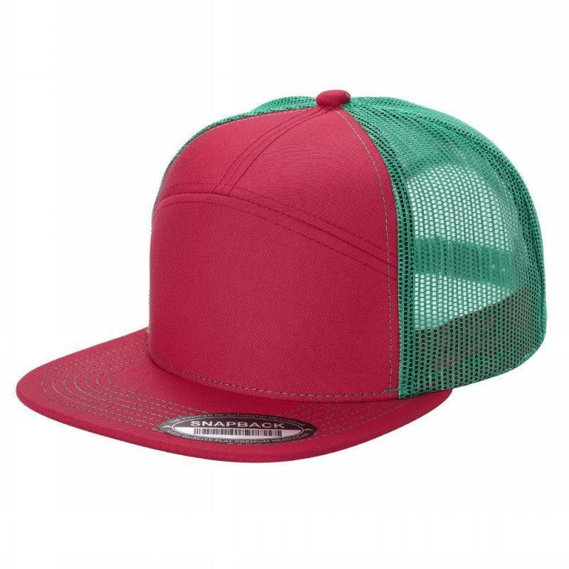WAYCAP 7FTM 7 Panel Flat Bill Trucker Cap Mesh Back