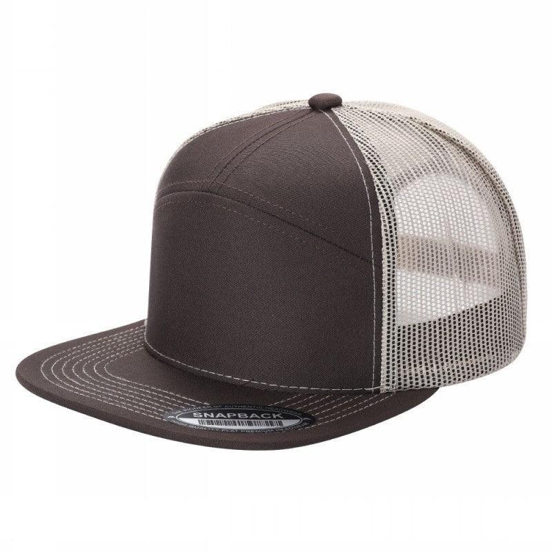 WAYCAP 7FTM 7 Panel Flat Bill Trucker Cap Mesh Back