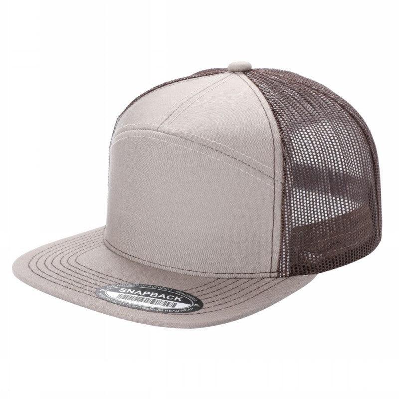WAYCAP 7FTM 7 Panel Flat Bill Trucker Cap Mesh Back