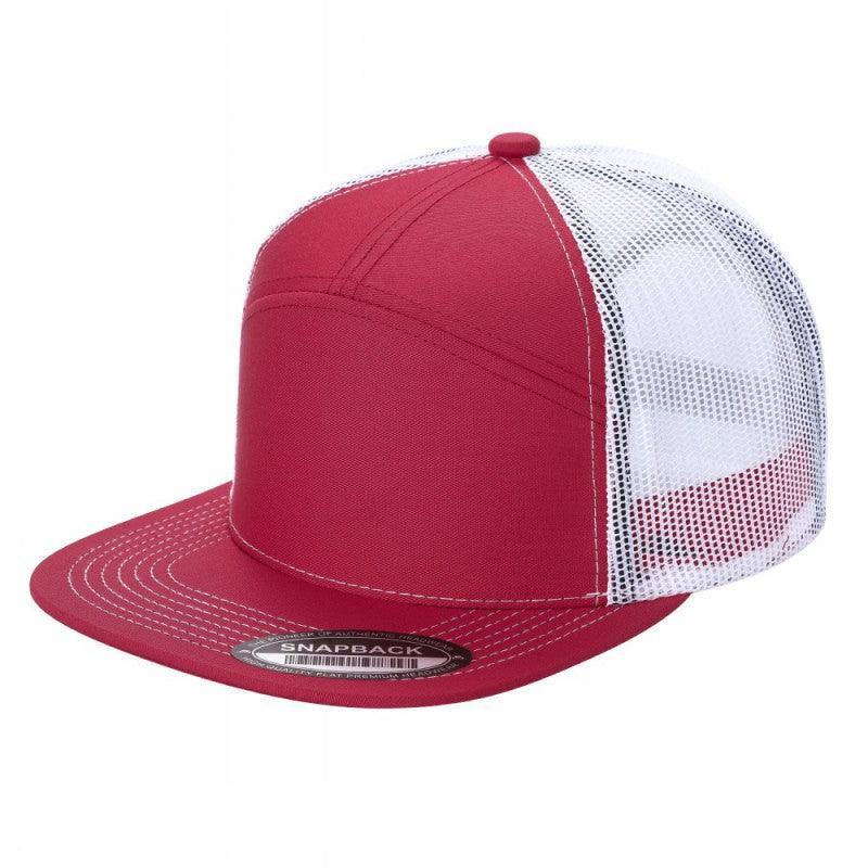 WAYCAP 7FTM 7 Panel Flat Bill Trucker Cap Mesh Back