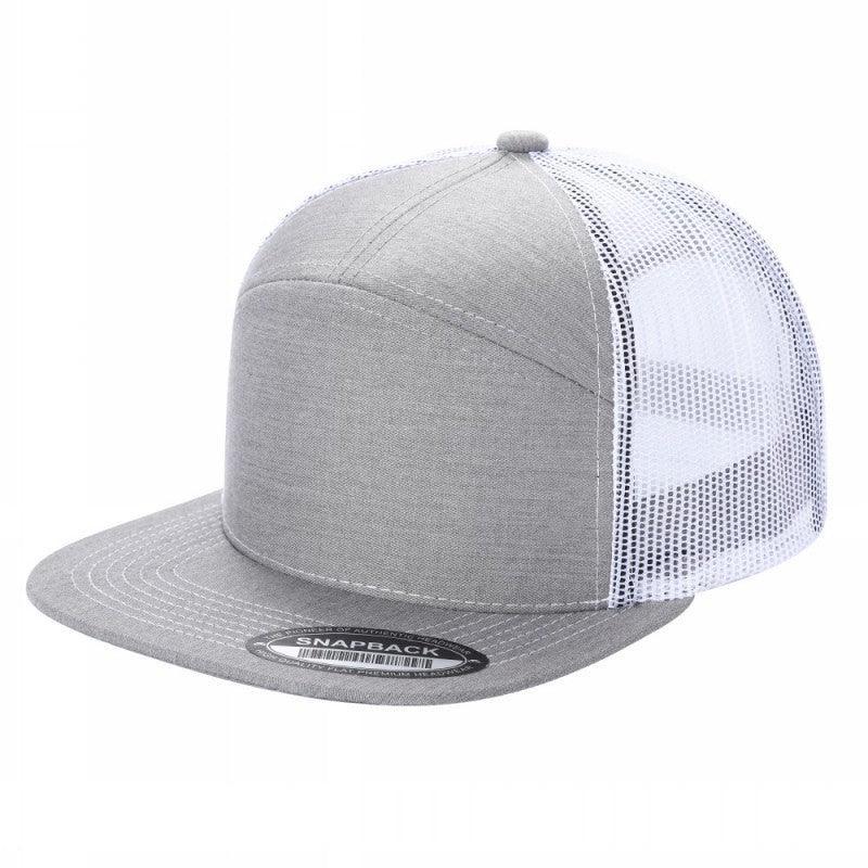 WAYCAP 7FTM 7 Panel Flat Bill Trucker Cap Mesh Back