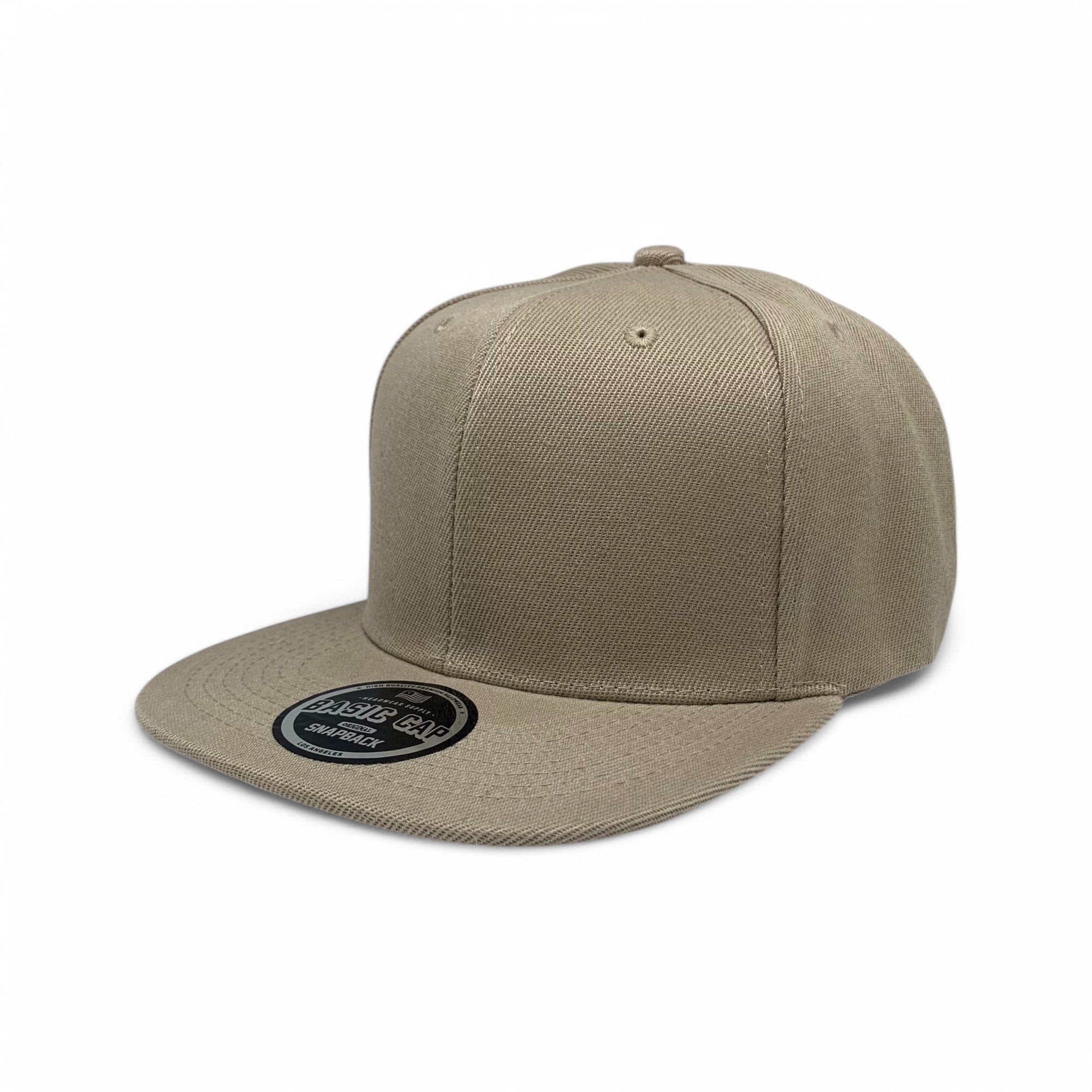 Basic Cap Plain Poly Snapback Hat 8002