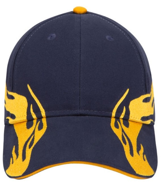 Otto Flame Pattern Brushed Cotton Twill Sandwich Visor Pro Style