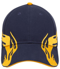 Otto Flame Pattern Brushed Cotton Twill Sandwich Visor Pro Style
