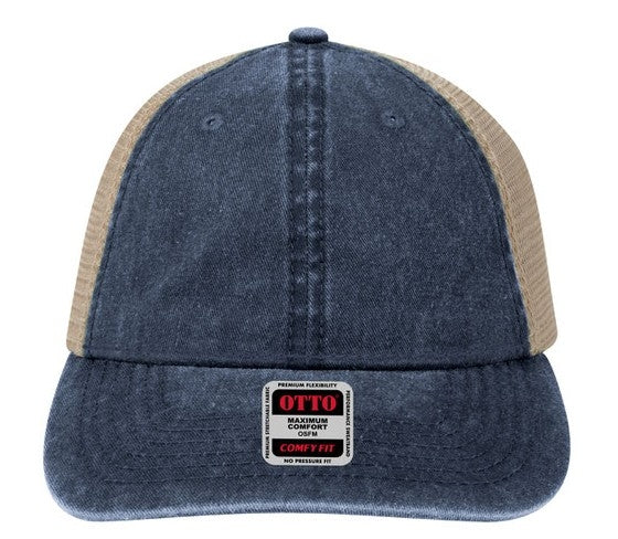 Otto 6 Panel Relaxed Low Pro Washed Pigment Dyed Cotton Twill Soft Mesh Back